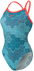 Arena Camo Kikko Swimsuit Challenge Back Fluoro Red/Water Multi