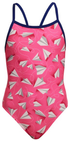 Funkita Paper Pink Single Strap One Piece Girls