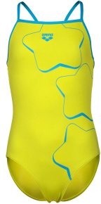 Arena Star Graphic Swimsuit Lightdrop Back Girls Lime