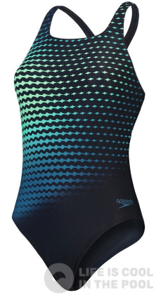 Speedo Digital Printed Medalist Black/Harlequin Green