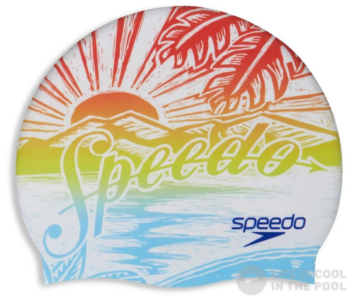 Speedo Slogan Print Cap Volcanic Orange Sunset